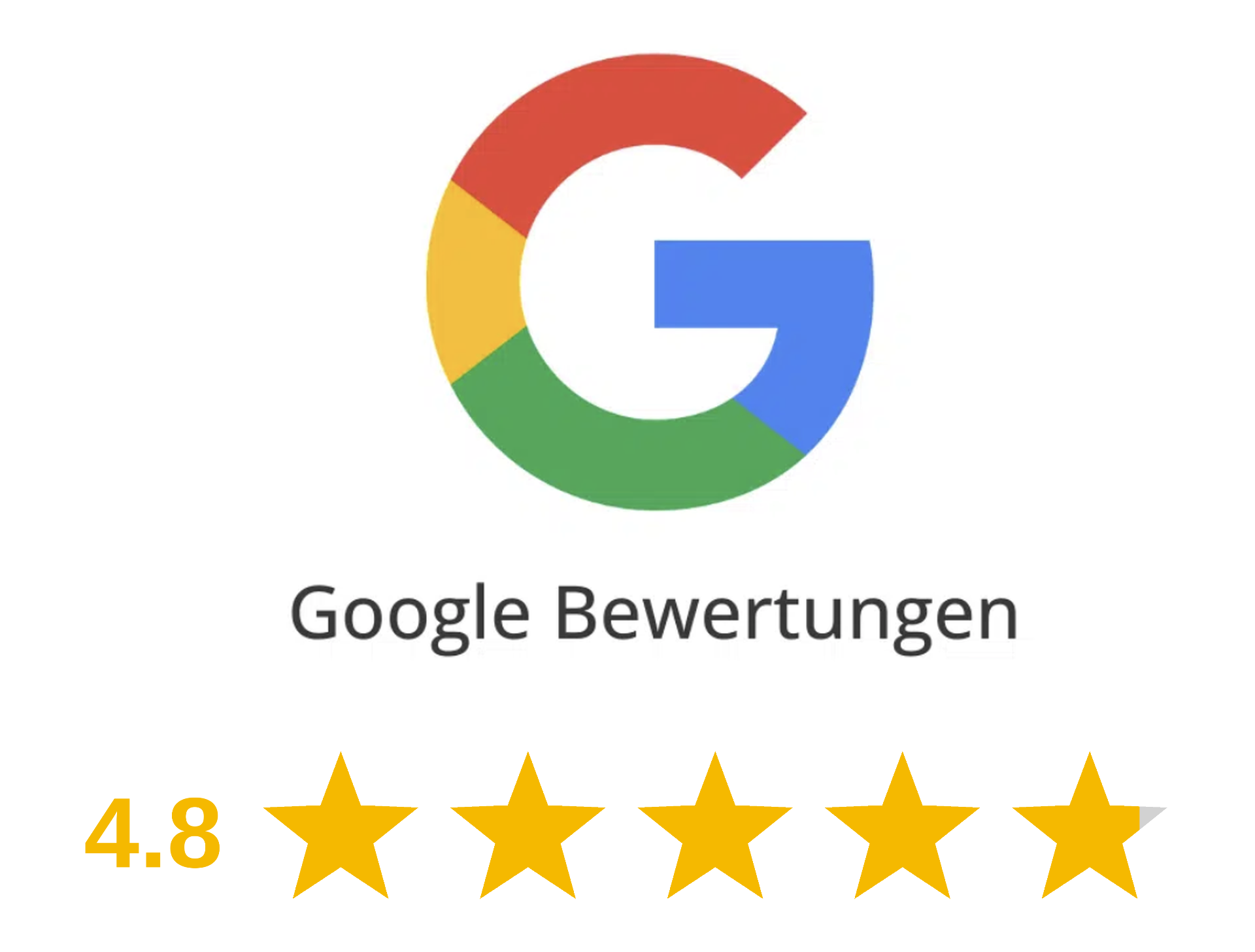 Google Bewertungen 4.8 Sterne