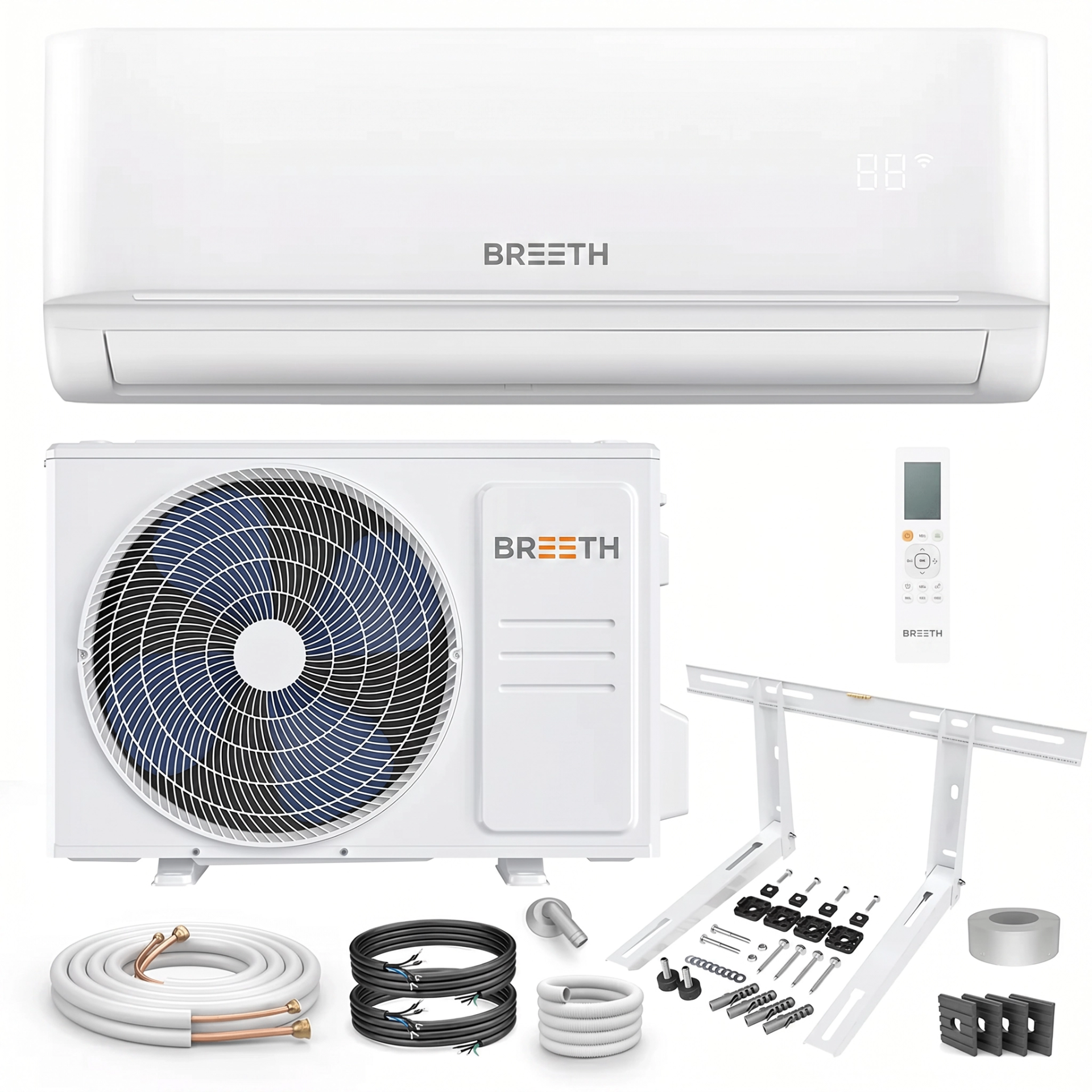 BREETH 12K Komplettset – Innengerät, Außengerät und Zubehör