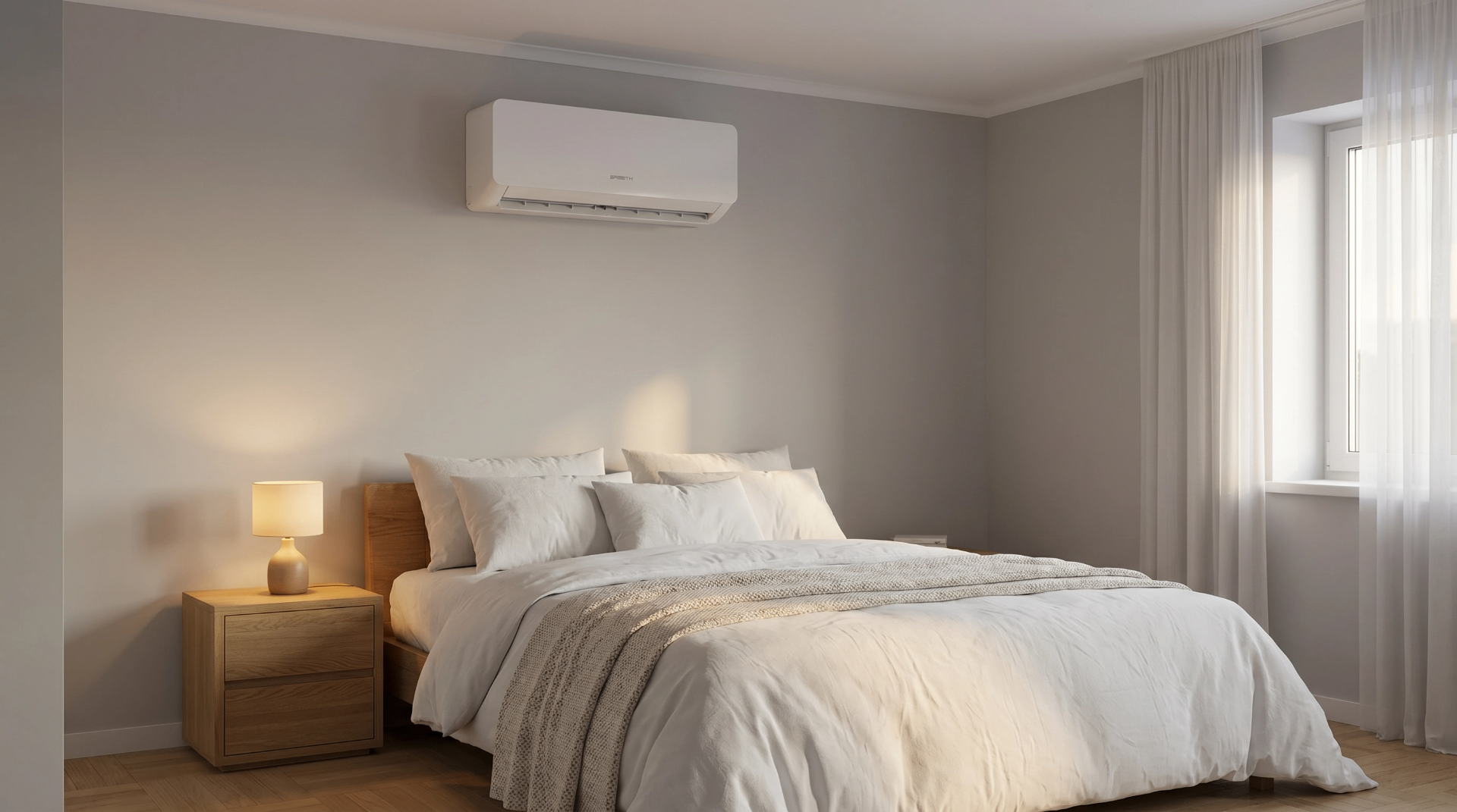 BREETH 9K im Schlafzimmer – stilvolles Mockup
