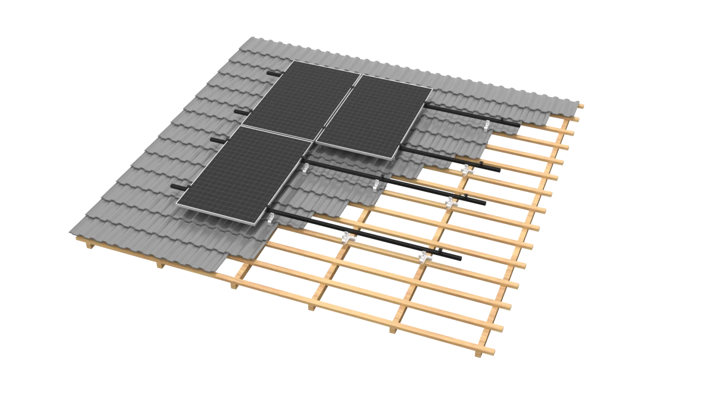 Schwarze COPPEN HJT Solarmodule auf einer Dachkonstruktion
